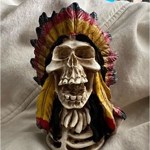 Indigenous Warrior skeleton  with headdress